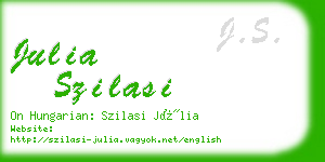 julia szilasi business card